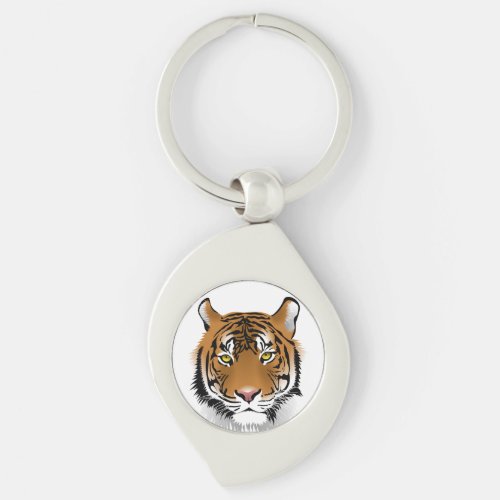 Tiger Eyes Metal Keychain