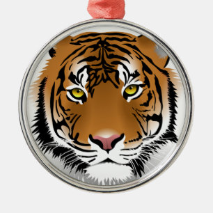 Tiger Eyes Metal Ornament