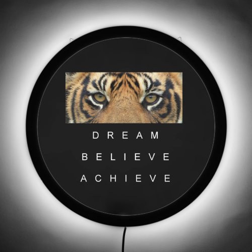 Tiger Eyes Motivational Success Achievement Quote LED Sign