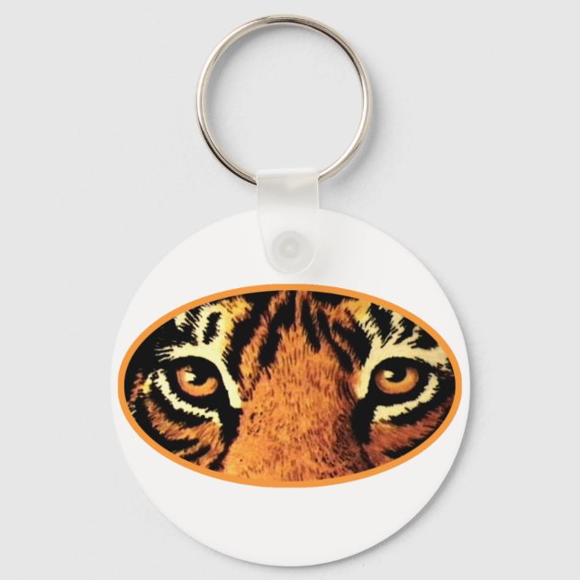 Tiger Eyes Orange The MUSEUM Zazzle Gifts Keychain (Front)