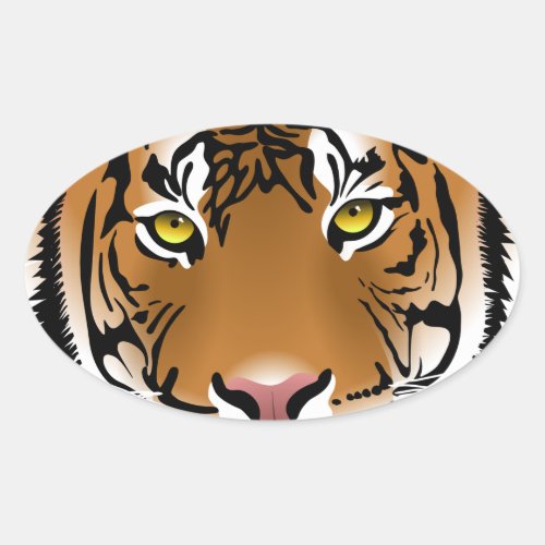 Tiger Eyes Oval Sticker