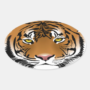 Tiger Eyes Oval Sticker