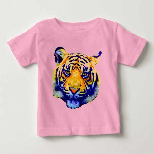 Tiger Eyes Pop Art Baby T-Shirt (Front)