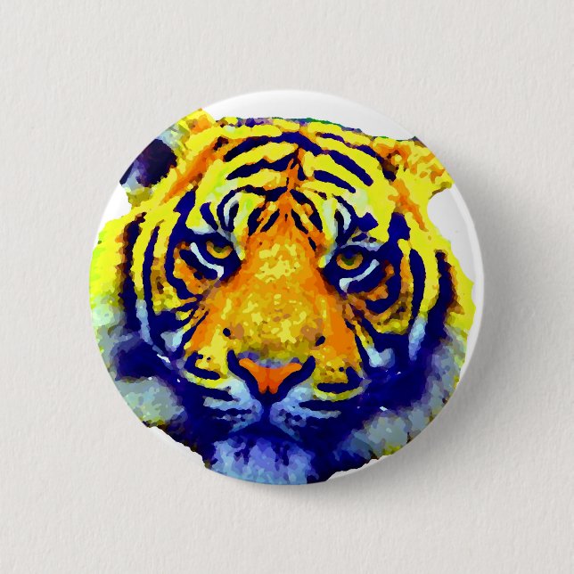 Tiger Eyes Pop Art Button (Front)
