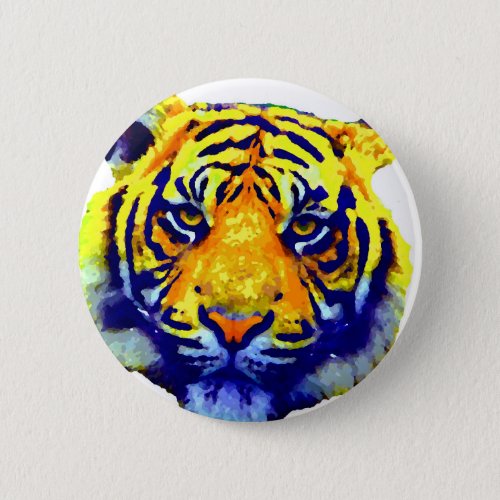 Tiger Eyes Pop Art Button