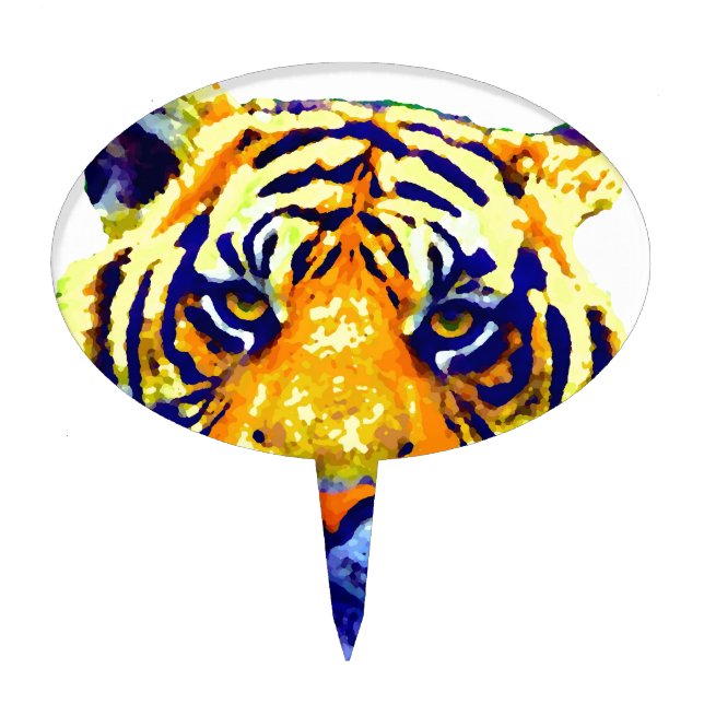 Tiger Eyes Pop Art Cake Topper (Front)