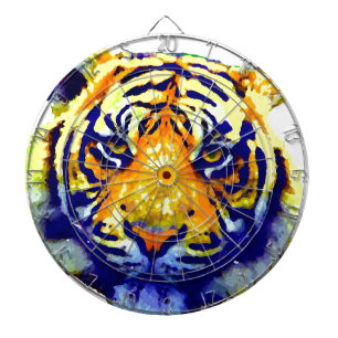 Tiger Eyes Pop Art Dartboard With Darts
