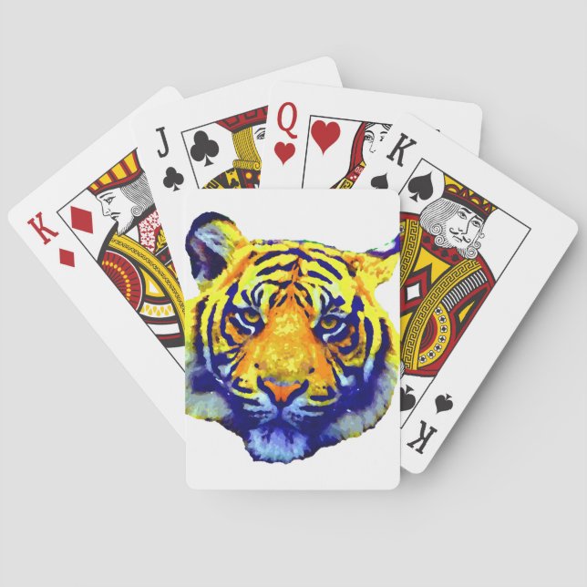 Tiger Eyes Pop Art Poker Cards (Back)