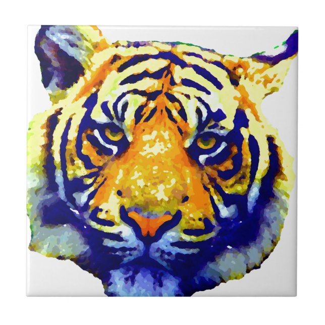Tiger Eyes Pop Art Tile (Front)