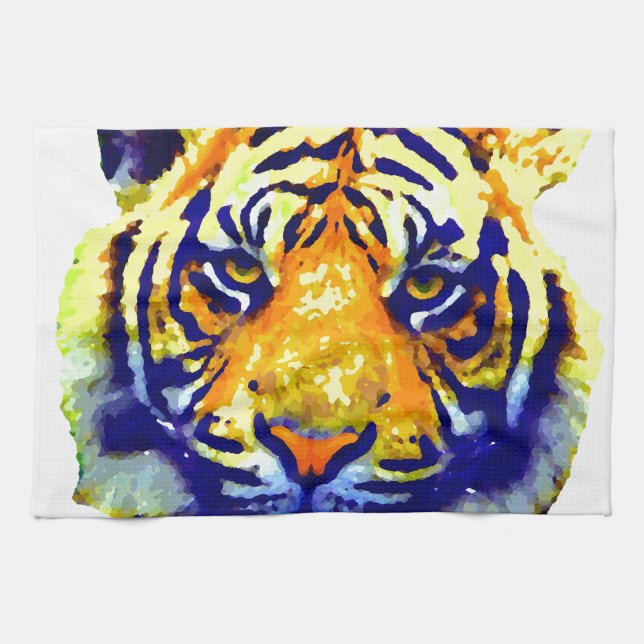 Tiger Eyes Pop Art Towel (Horizontal)