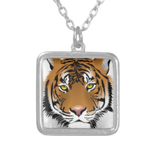 Tiger Eyes Silver Plated Necklace