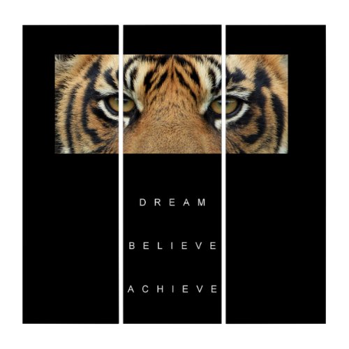 Tiger Eyes Success Goal Motivational Quotes Triptych