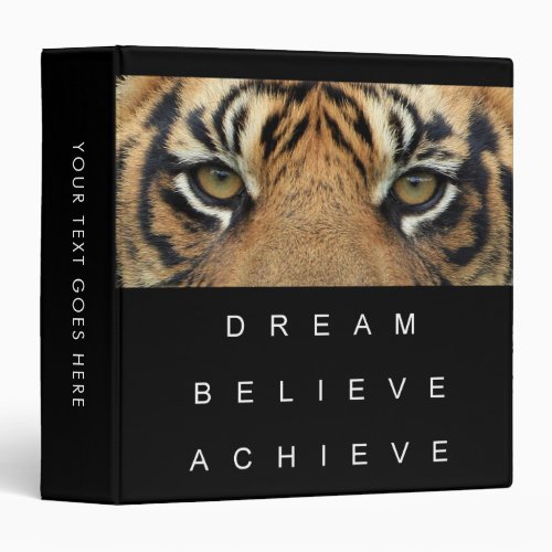 Tiger Eyes Template Success Motivational Quote 3 Ring Binder