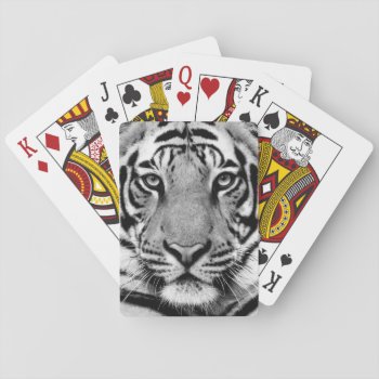 Tiger Face Background Playing Cards by paul68 at Zazzle