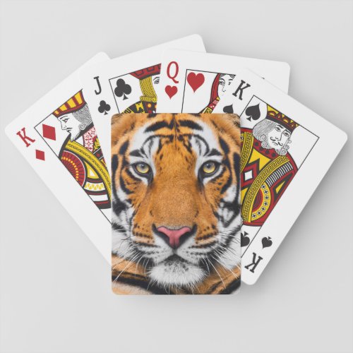 Tiger Face Background Playing Cards