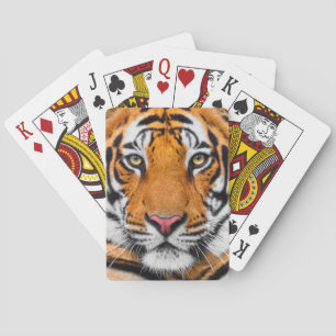Tiger Face Background Poker Cards