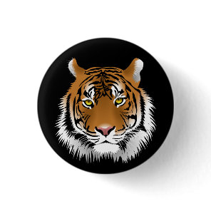 Tiger Face Badge Button