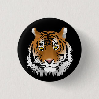 Tiger Face Badge Button
