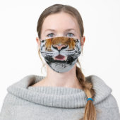 Tiger face big cat animal king adult cloth face mask (Worn)