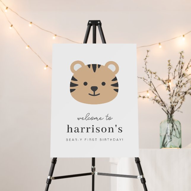 Tiger Face - Birthday Welcome Sign (In Situ (Stand))