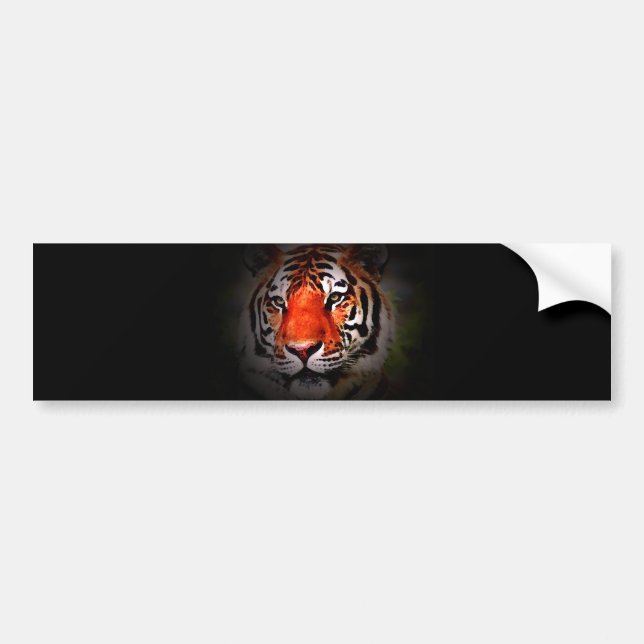 Tiger Face Bumper Sticker (Front)