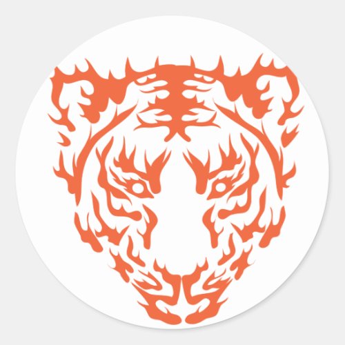 Tiger Face Classic Round Sticker
