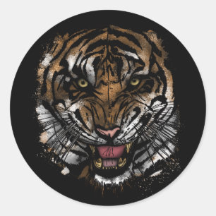 Tiger Face Classic Round Sticker