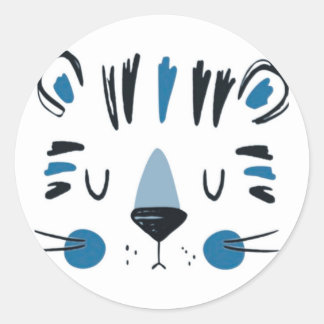 Tiger face classic round sticker
