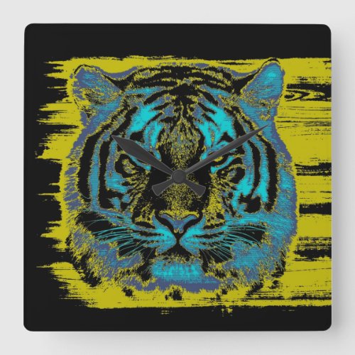 Tiger Face Close_Up 10 Square Wall Clock