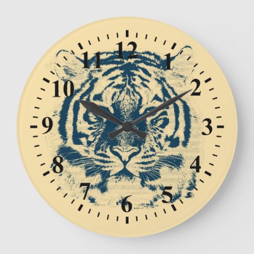 Tiger Face Close_Up 3 Large Clock