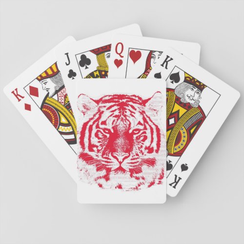 Tiger Face Close_Up 6 Poker Cards