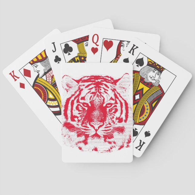 Tiger Face Close-Up 6 Poker Cards (Back)