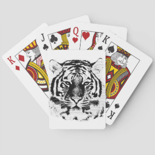 Tiger Face Close-Up 7 Poker Cards