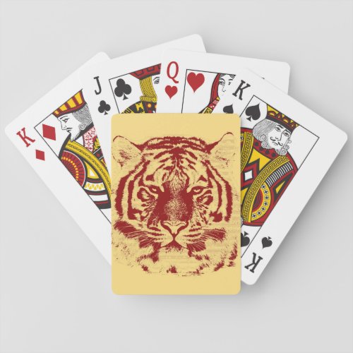 Tiger Face Close_Up 8 Poker Cards