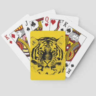 Tiger Face Close-Up 9 Poker Cards