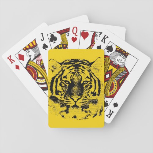 Tiger Face Close_Up 9 Poker Cards