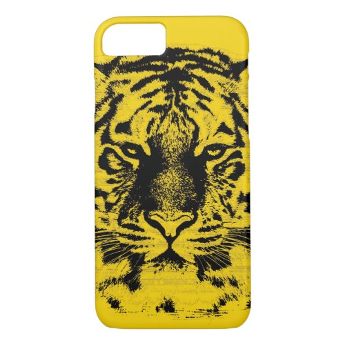 Tiger Face Close Up Black and Yellow iPhone 87 Case