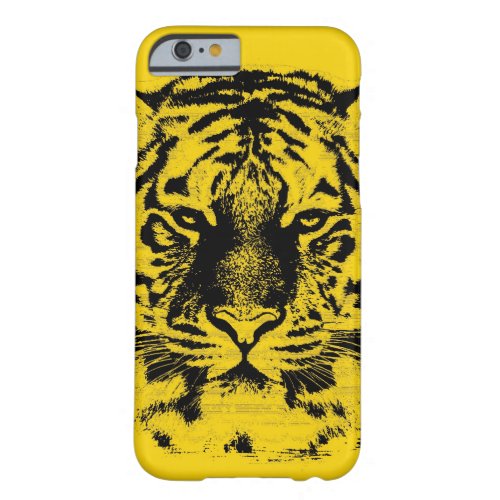 Tiger Face Close Up Black and Yellow Barely There iPhone 6 Case