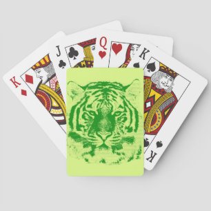 Tiger Face Close-Up Poker Cards
