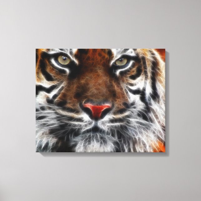 Tiger Face Close  Wrapped Canvas (Front)