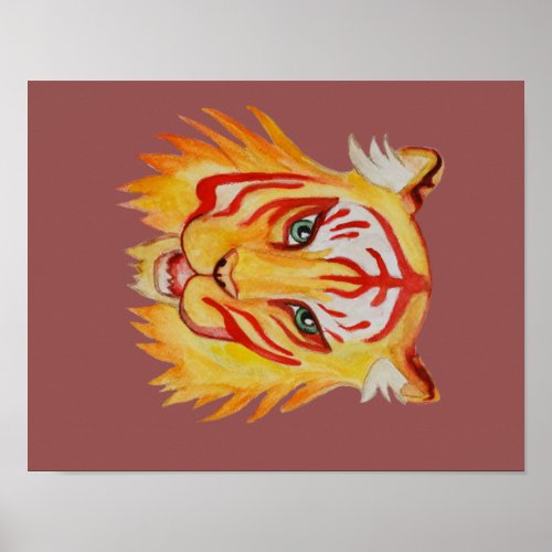 Tiger Face Drawing  Value Poster Paper Matte