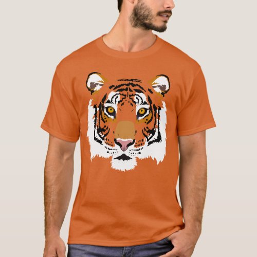 Tiger Face Graphic Print T_Shirt