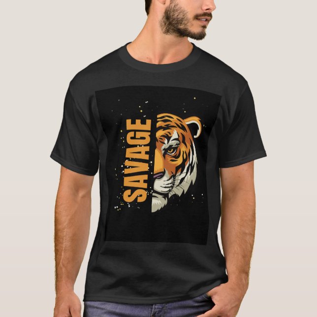   Tiger Face Graphic T-Shirt  (Front)