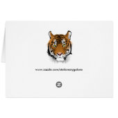 Tiger face greetings card (Back Horizontal)