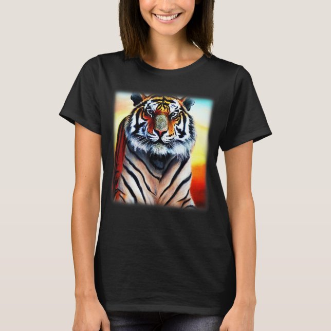 Tiger face head big cats predator imprint with wil T-Shirt (Front)