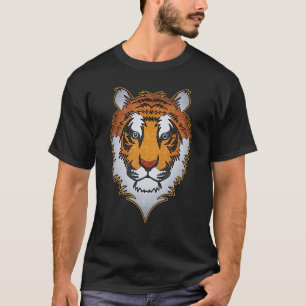Tiger face head big cats predator imprint with wil T-Shirt