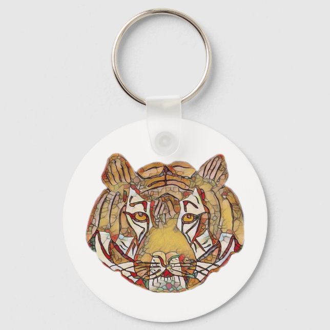 Tiger Face Keychain (Front)