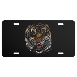 Tiger Face License Plate