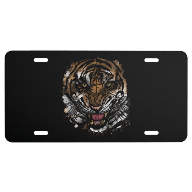 Tiger Face License Plate (Front)