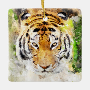 tiger face ornament